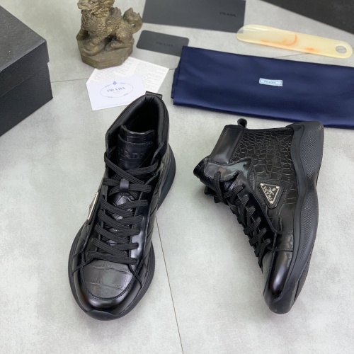 Cheap Prada High Top Shoes For Men #1266060 Replica Wholesale [$105.00 USD] [ITEM#1266060] on Replica Prada High Top Shoes