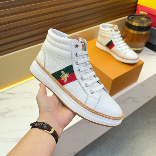 Cheap Gucci High Tops Shoes For Men #1266089 Replica Wholesale [$80.00 USD] [ITEM#1266089] on Replica Gucci High Tops Shoes