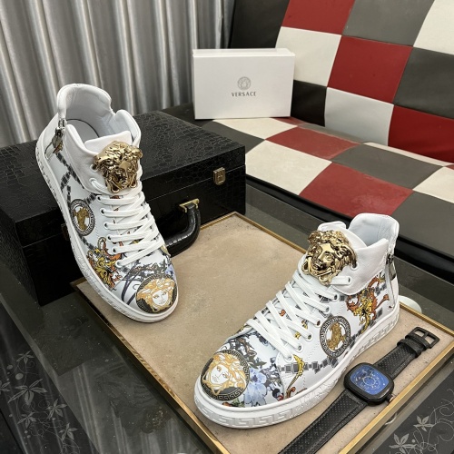 Cheap Versace High Tops Shoes For Men #1266262 Replica Wholesale [$76.00 USD] [ITEM#1266262] on Replica Versace High Tops Shoes