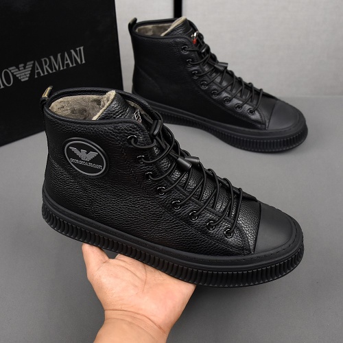 Cheap Armani High Tops Shoes For Men #1266266 Replica Wholesale [$85.00 USD] [ITEM#1266266] on Replica Armani High Tops Shoes