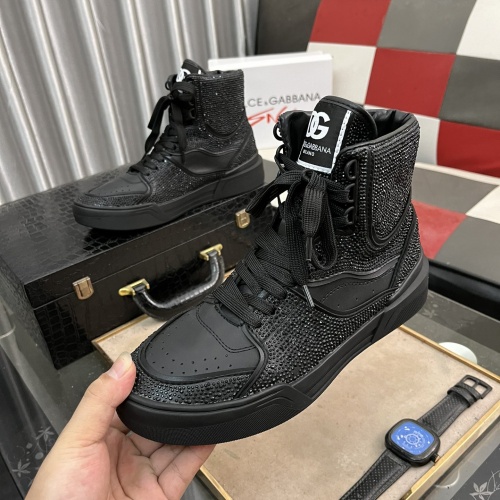 Cheap Dolce &amp; Gabbana D&amp;G High Top Shoes For Men #1266296 Replica Wholesale [$98.00 USD] [ITEM#1266296] on Replica Dolce &amp; Gabbana D&amp;G High Top Shoes