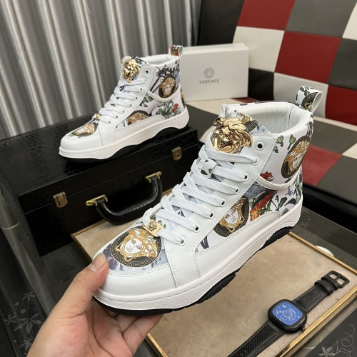 Cheap Versace High Tops Shoes For Men #1266548 Replica Wholesale [$80.00 USD] [ITEM#1266548] on Replica Versace High Tops Shoes