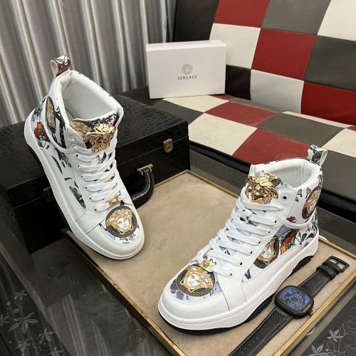 Cheap Versace High Tops Shoes For Men #1266548 Replica Wholesale [$80.00 USD] [ITEM#1266548] on Replica Versace High Tops Shoes