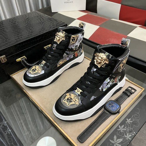 Cheap Versace High Tops Shoes For Men #1266549 Replica Wholesale [$80.00 USD] [ITEM#1266549] on Replica Versace High Tops Shoes