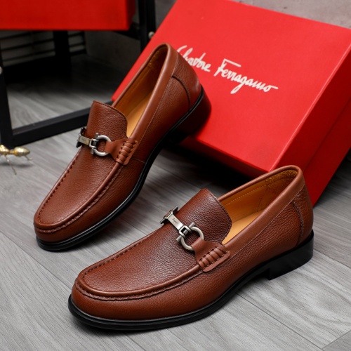 Cheap Salvatore Ferragamo Leather Shoes For Men #1266628 Replica Wholesale [$85.00 USD] [ITEM#1266628] on Replica Salvatore Ferragamo Leather Shoes