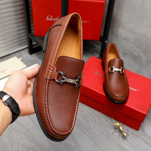 Cheap Salvatore Ferragamo Leather Shoes For Men #1266628 Replica Wholesale [$85.00 USD] [ITEM#1266628] on Replica Salvatore Ferragamo Leather Shoes