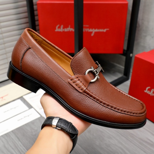 Cheap Salvatore Ferragamo Leather Shoes For Men #1266628 Replica Wholesale [$85.00 USD] [ITEM#1266628] on Replica Salvatore Ferragamo Leather Shoes