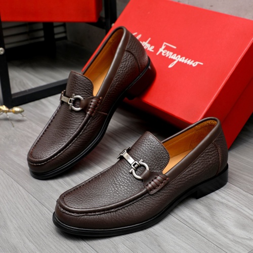 Cheap Salvatore Ferragamo Leather Shoes For Men #1266629 Replica Wholesale [$85.00 USD] [ITEM#1266629] on Replica Salvatore Ferragamo Leather Shoes