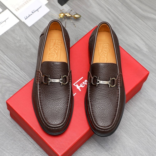 Cheap Salvatore Ferragamo Leather Shoes For Men #1266629 Replica Wholesale [$85.00 USD] [ITEM#1266629] on Replica Salvatore Ferragamo Leather Shoes