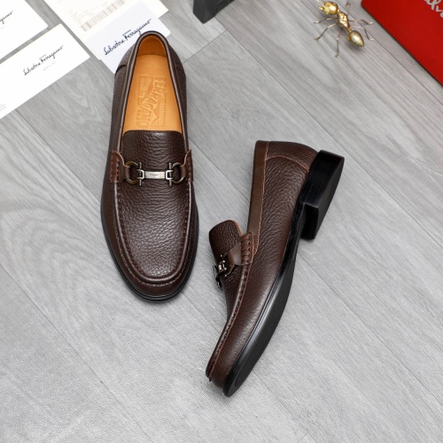 Cheap Salvatore Ferragamo Leather Shoes For Men #1266629 Replica Wholesale [$85.00 USD] [ITEM#1266629] on Replica Salvatore Ferragamo Leather Shoes