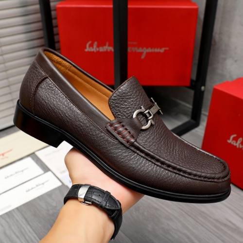 Cheap Salvatore Ferragamo Leather Shoes For Men #1266629 Replica Wholesale [$85.00 USD] [ITEM#1266629] on Replica Salvatore Ferragamo Leather Shoes