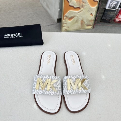 Cheap Michael Kors Slippers For Women #1266861 Replica Wholesale [$82.00 USD] [ITEM#1266861] on Replica Michael Kors Slippers