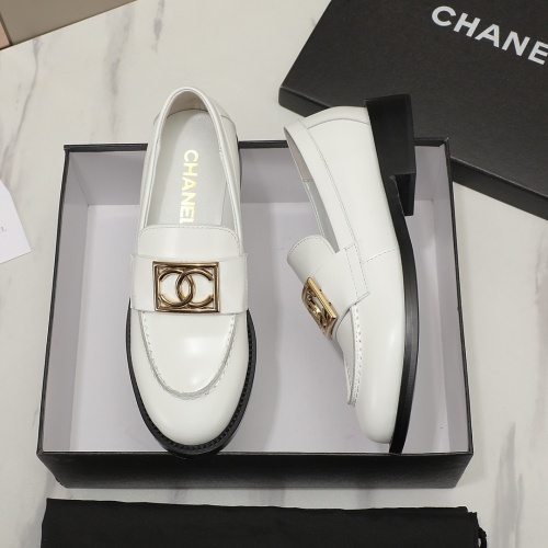 Cheap Chanel Leather Shoes For Women #1266977 Replica Wholesale [$98.00 USD] [ITEM#1266977] on Replica Chanel Leather Shoes