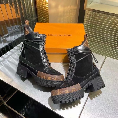 Cheap Louis Vuitton Boots For Women #1267037 Replica Wholesale [$100.00 USD] [ITEM#1267037] on Replica Louis Vuitton Boots