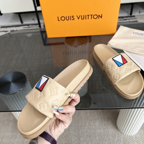 Cheap Louis Vuitton Slippers For Women #1267073 Replica Wholesale [$76.00 USD] [ITEM#1267073] on Replica Louis Vuitton Slippers