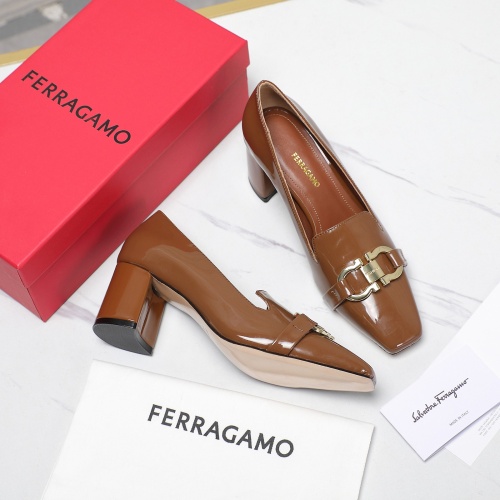 Cheap Salvatore Ferragamo High-Heeled Shoes For Women #1267141 Replica Wholesale [$108.00 USD] [ITEM#1267141] on Replica Salvatore Ferragamo High-Heeled Shoes