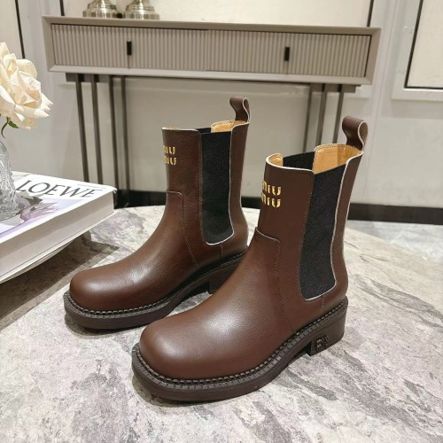 Cheap MIU MIU Boots For Women #1267223 Replica Wholesale [$108.00 USD] [ITEM#1267223] on Replica MIU MIU Boots