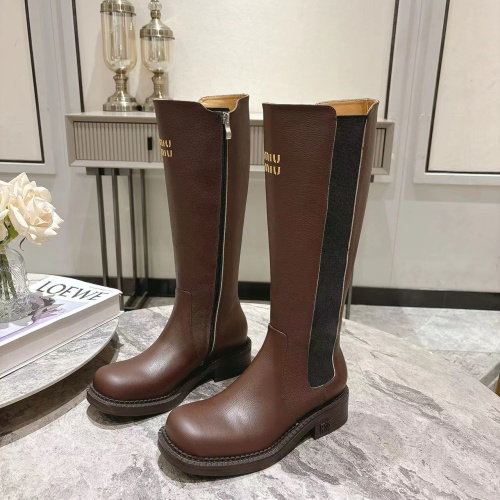 Cheap MIU MIU Boots For Women #1267225 Replica Wholesale [$145.00 USD] [ITEM#1267225] on Replica MIU MIU Boots