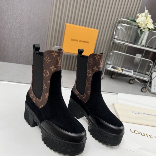 Cheap Louis Vuitton Boots For Women #1267228 Replica Wholesale [$112.00 USD] [ITEM#1267228] on Replica Louis Vuitton Boots