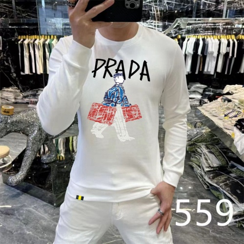 Cheap Prada Hoodies Long Sleeved For Men #1267543 Replica Wholesale [$48.00 USD] [ITEM#1267543] on Replica Prada Hoodies