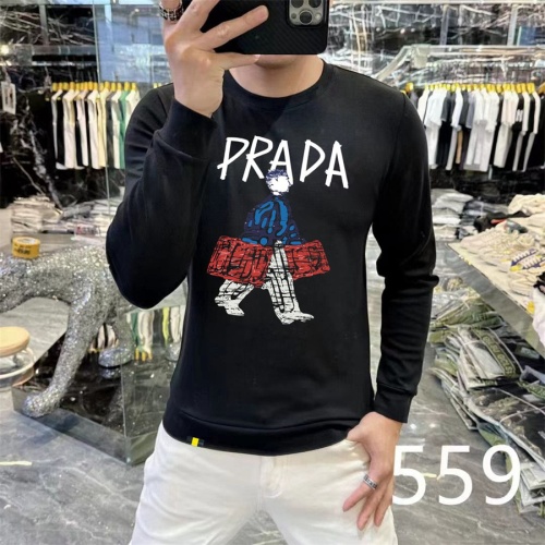 Cheap Prada Hoodies Long Sleeved For Men #1267544 Replica Wholesale [$48.00 USD] [ITEM#1267544] on Replica Prada Hoodies