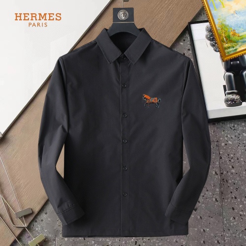 Cheap Hermes Shirts Long Sleeved For Men #1267762 Replica Wholesale [$40.00 USD] [ITEM#1267762] on Replica Hermes Shirts