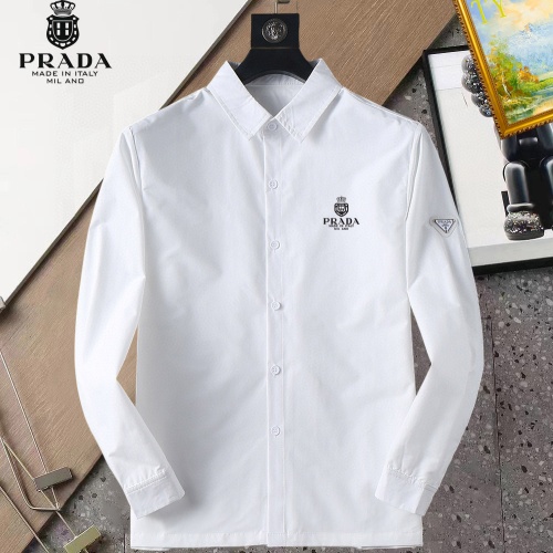 Cheap Prada Shirts Long Sleeved For Men #1267767 Replica Wholesale [$40.00 USD] [ITEM#1267767] on Replica Prada Shirts