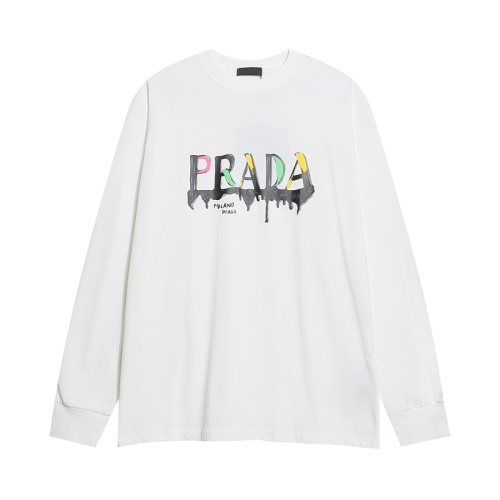 Cheap Prada T-Shirts Long Sleeved For Unisex #1268387 Replica Wholesale [$39.00 USD] [ITEM#1268387] on Replica Prada T-Shirts