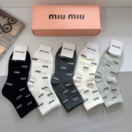 Cheap MIU MIU Socks #1269191 Replica Wholesale [$25.00 USD] [ITEM#1269191] on Replica MIU MIU Socks