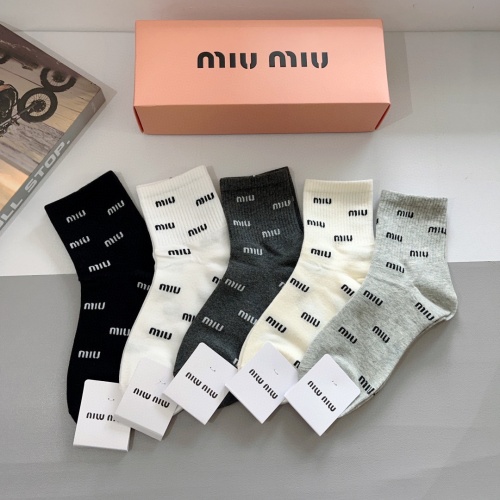 Cheap MIU MIU Socks #1269191 Replica Wholesale [$25.00 USD] [ITEM#1269191] on Replica MIU MIU Socks