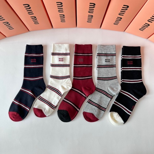 Cheap MIU MIU Socks #1269740 Replica Wholesale [$27.00 USD] [ITEM#1269740] on Replica MIU MIU Socks