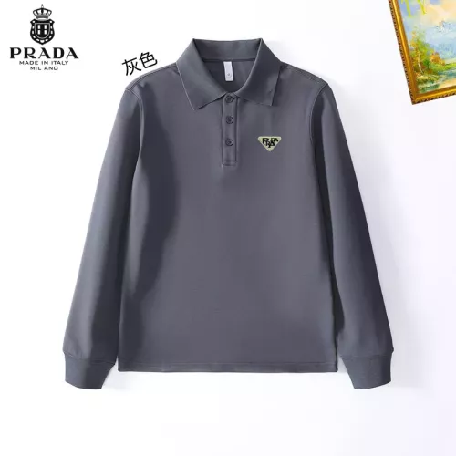 Cheap Prada T-Shirts Long Sleeved For Men #1272372 Replica Wholesale [$40.00 USD] [ITEM#1272372] on Replica Prada T-Shirts