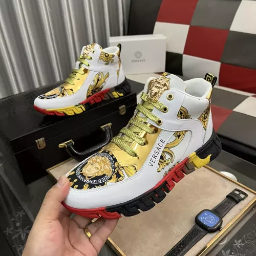 Cheap Versace High Tops Shoes For Men #1273553 Replica Wholesale [$80.00 USD] [ITEM#1273553] on Replica Versace High Tops Shoes