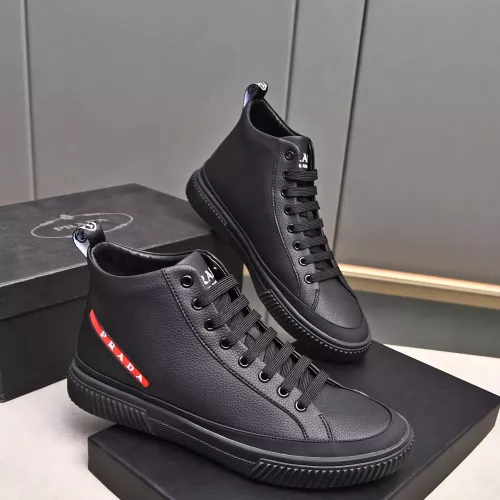 Cheap Prada High Top Shoes For Men #1274296 Replica Wholesale [$82.00 USD] [ITEM#1274296] on Replica Prada High Top Shoes