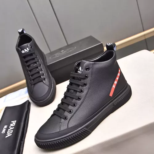 Cheap Prada High Top Shoes For Men #1274296 Replica Wholesale [$82.00 USD] [ITEM#1274296] on Replica Prada High Top Shoes