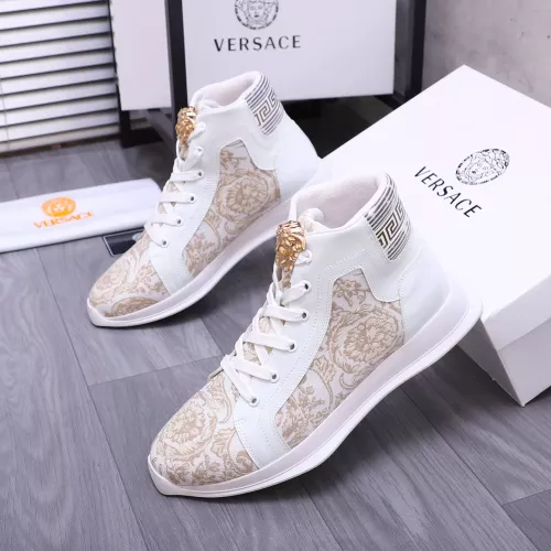 Cheap Versace High Tops Shoes For Women #1274448 Replica Wholesale [$76.00 USD] [ITEM#1274448] on Replica Versace High Tops Shoes