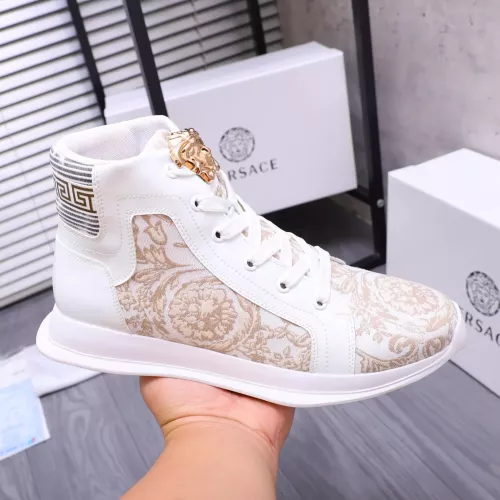 Cheap Versace High Tops Shoes For Women #1274448 Replica Wholesale [$76.00 USD] [ITEM#1274448] on Replica Versace High Tops Shoes