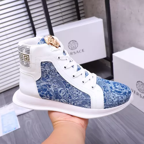 Cheap Versace High Tops Shoes For Women #1274449 Replica Wholesale [$76.00 USD] [ITEM#1274449] on Replica Versace High Tops Shoes