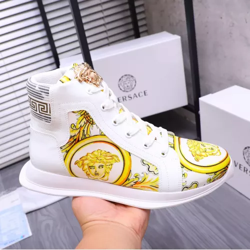 Cheap Versace High Tops Shoes For Women #1274451 Replica Wholesale [$76.00 USD] [ITEM#1274451] on Replica Versace High Tops Shoes