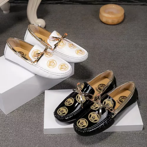 Cheap Versace Leather Shoes For Men #1274776 Replica Wholesale [$68.00 USD] [ITEM#1274776] on Replica Versace Leather Shoes