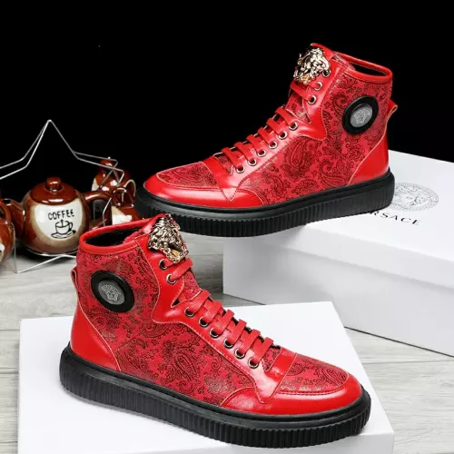 Cheap Versace High Tops Shoes For Men #1274972 Replica Wholesale [$76.00 USD] [ITEM#1274972] on Replica Versace High Tops Shoes