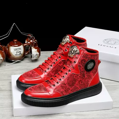 Cheap Versace High Tops Shoes For Men #1274972 Replica Wholesale [$76.00 USD] [ITEM#1274972] on Replica Versace High Tops Shoes