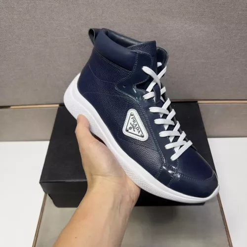 Cheap Prada High Top Shoes For Men #1284682 Replica Wholesale [$102.00 USD] [ITEM#1284682] on Replica Prada High Top Shoes