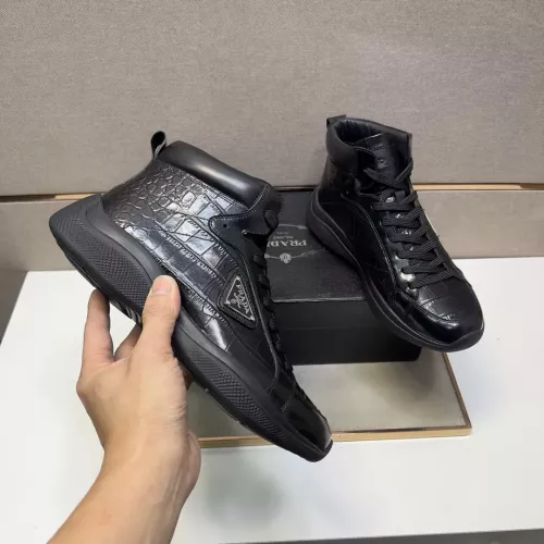 Cheap Prada High Top Shoes For Men #1284685 Replica Wholesale [$102.00 USD] [ITEM#1284685] on Replica Prada High Top Shoes