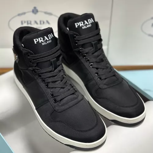 Cheap Prada High Top Shoes For Men #1285536 Replica Wholesale [$88.00 USD] [ITEM#1285536] on Replica Prada High Top Shoes