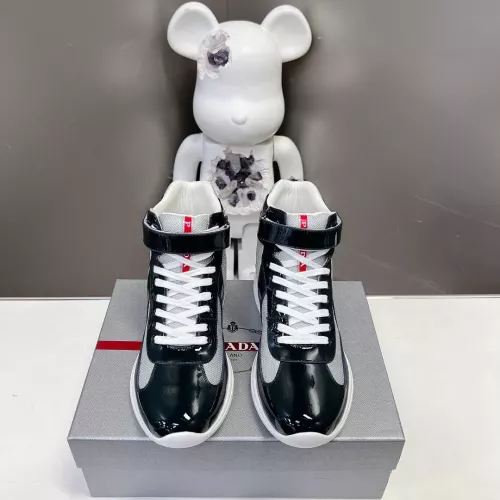 Cheap Prada High Top Shoes For Men #1285555 Replica Wholesale [$122.00 USD] [ITEM#1285555] on Replica Prada High Top Shoes