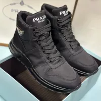 Cheap Prada High Top Shoes For Men #1285535 Replica Wholesale [$98.00 USD] [ITEM#1285535] on Replica Prada High Top Shoes