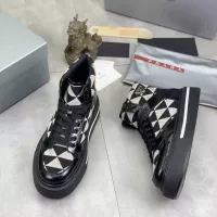 Cheap Prada High Top Shoes For Men #1285538 Replica Wholesale [$108.00 USD] [ITEM#1285538] on Replica Prada High Top Shoes