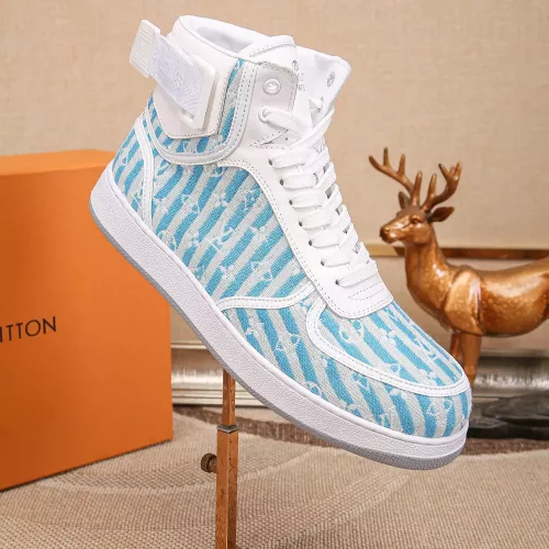 Cheap Louis Vuitton High Tops Shoes For Men #1289178 Replica Wholesale [$76.00 USD] [ITEM#1289178] on Replica Louis Vuitton High Tops Shoes