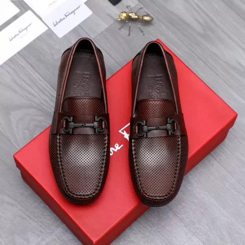 Cheap Salvatore Ferragamo Leather Shoes For Men #1291941 Replica Wholesale [$88.00 USD] [ITEM#1291941] on Replica Salvatore Ferragamo Leather Shoes